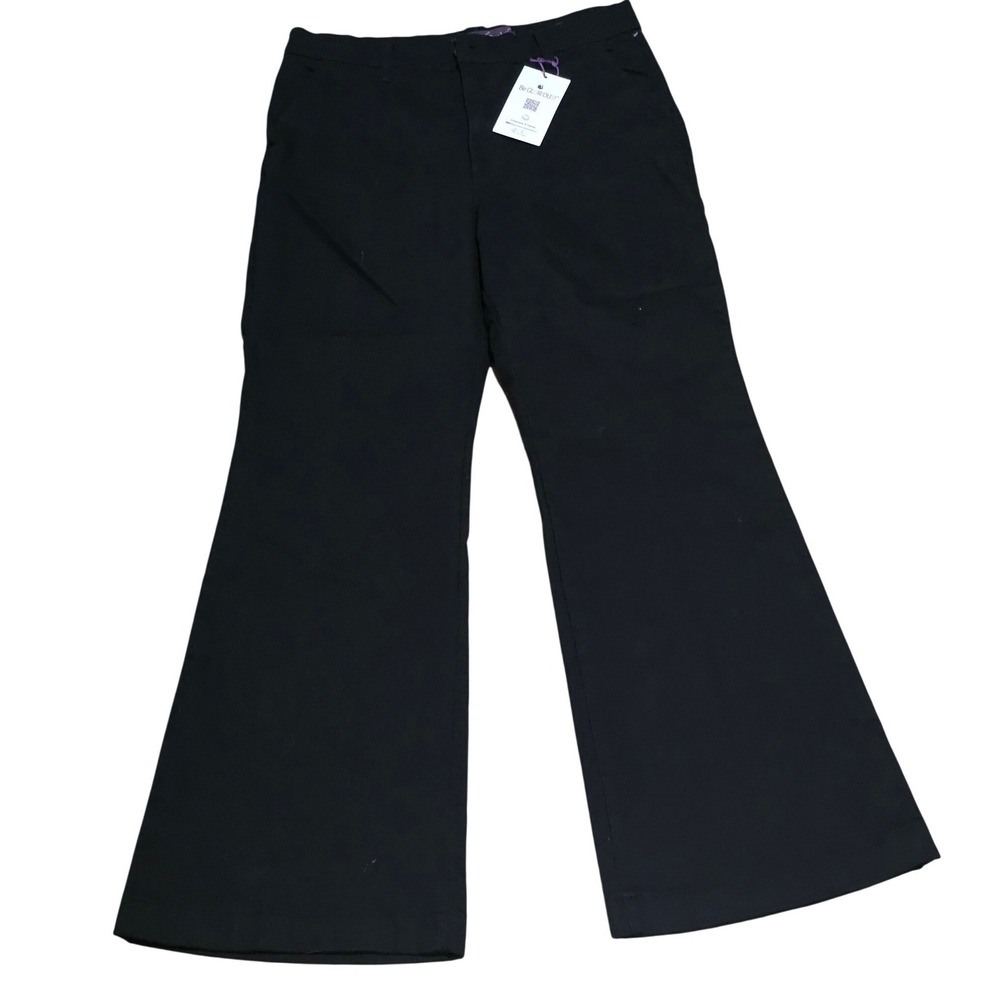 Gloria Vanderbilt Black Trouser Jeans Wide Leg Stretch‎ Pants Size 12  NWT A7